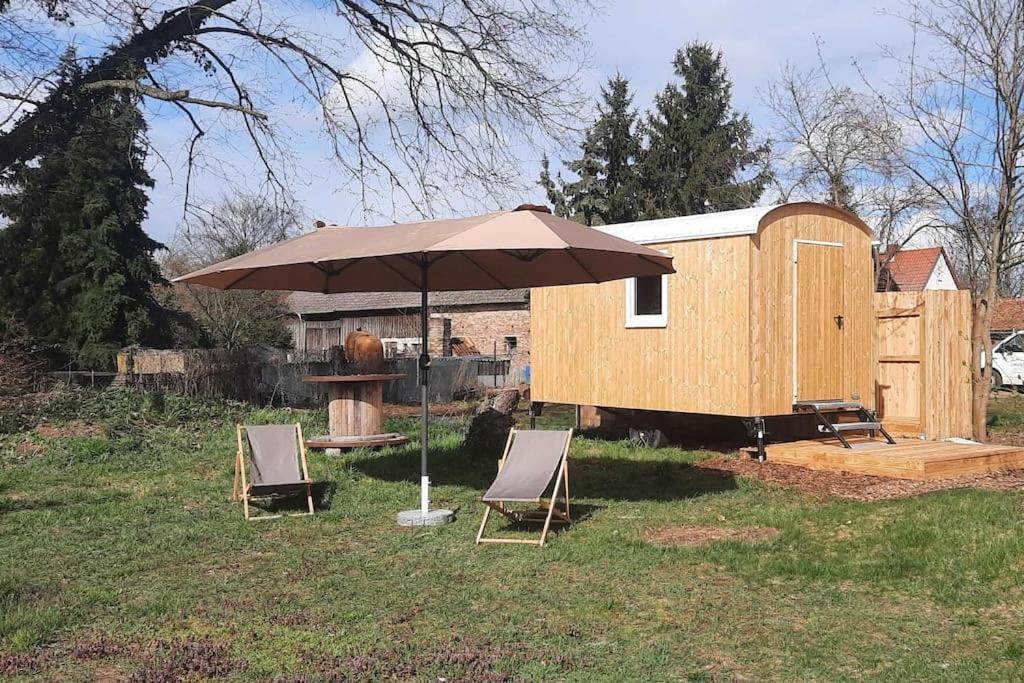 Zirkuswagen Glamping Fuer 2 Mit Veranda Kueche Netflix Parken Und Hofladen Steinhofel 외부 사진